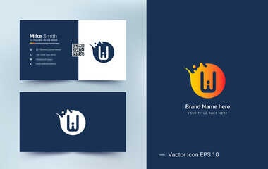 Letter W logo corporate business card