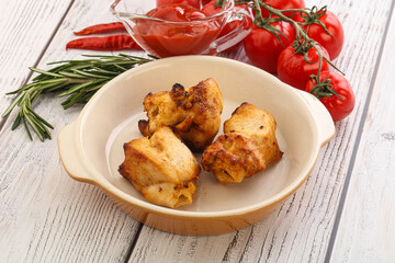 Chicken breast shashlik - grilled meat