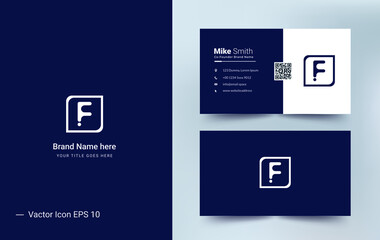Letter F logo corporate business card