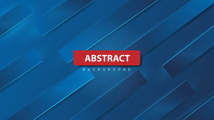 3D modern abstract line box blue background. Web banner, poster, advertisement and template vector illustration design.