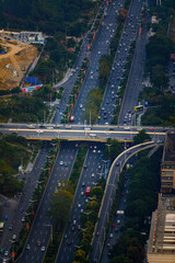 Fototapeta na wymiar City road overpass in Nanning, Guangxi, China, viewed from above