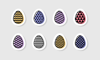 Easter eggs. Icon set. Vector