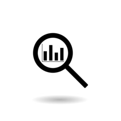 Magnificent glass with chart icon