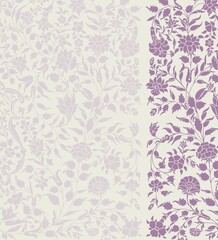 wedding card design, traditional paisley floral pattern , royal India	