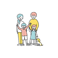 家族の楽しそうなイラスト