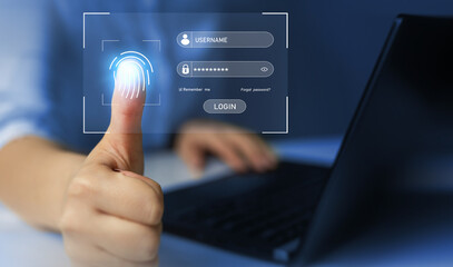 Biometric scanning is future of technology. Security technology and personal identification concept.