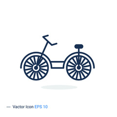 Bike icon on white background, Bicycle Icon