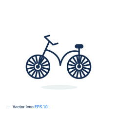 Bike icon on white background, Bicycle Icon