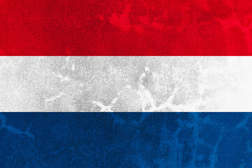 Flag of netherlands painted on a concrete wall surface