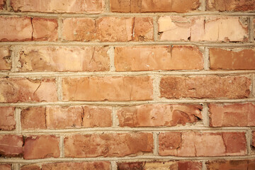 Obraz premium old weathered red brick wall background backdrop