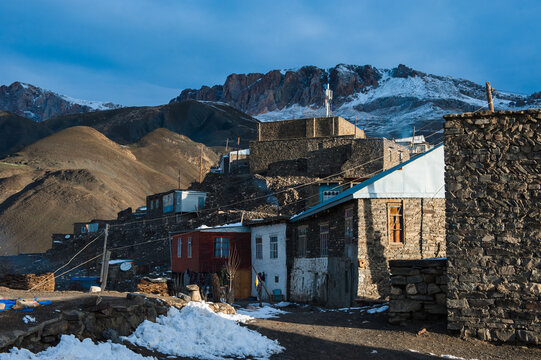 Ancient settlement in the mountains, Xinaliq, Azerbaijan