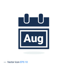 August calendar icon illustration