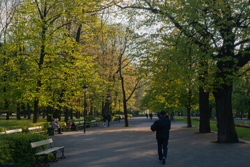 Park Saski Jesień w słoneczny wieczór © Przemek