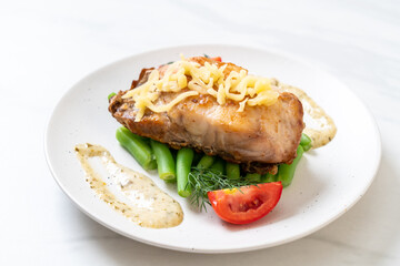 grilled snapper fish steak