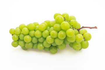 fresh green grape on white background