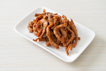 Sun-Dried Pork on white plate