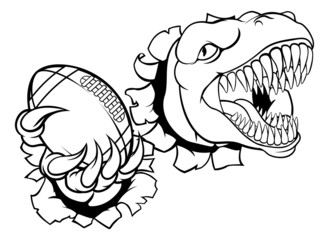 Obraz premium Dinosaur American Football Animal Sports Mascot
