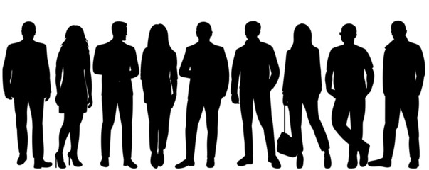 people silhouette, isolated on white background vector