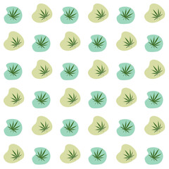 green cannabis leaves background. pattern on  white background.