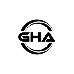 GHA letter logo design with white background in illustrator, vector logo modern alphabet font overlap style. calligraphy designs for logo, Poster, Invitation, etc.