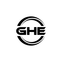 GHE letter logo design with white background in illustrator, vector logo modern alphabet font overlap style. calligraphy designs for logo, Poster, Invitation, etc.