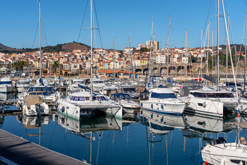 Port and village of Banyuls-sur-Mer on the Mediterranean coast in southern France