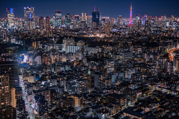 恵比寿ガーデンプレイスから六本木方面の夜景を望む