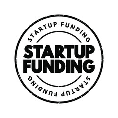 Startup Funding - act of raising capital to support a business venture, text concept stamp