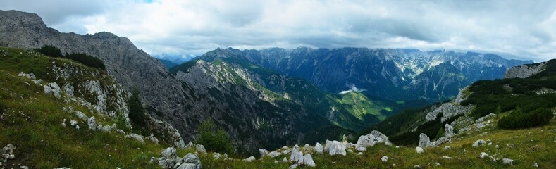 Austrian Alps - panoramic view from Schafkögel mountain near Hinterstoder in Totes Gebirge