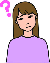 疑問があって首を傾げる女性