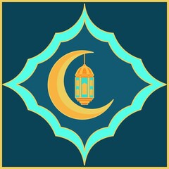 Cute cartoon islamic symbol. Vector illustration for sticker or icon