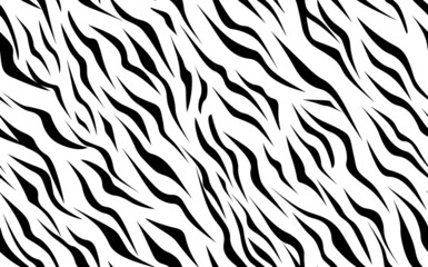 Naklejka na ściany i meble Abstract modern zebra seamless pattern. Animals trendy background. White and black decorative vector stock illustration for print, card, postcard, fabric, textile. Modern ornament of stylized skin