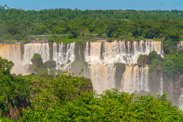 View of the Iguaçu River Falls in the territory of Brazil