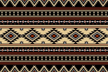Geometric ethnic oriental seamless pattern traditional Design for background,carpet,wallpaper.clothing,wrapping,Batik fabric,Aztec,Vector illustration.embroidery style - Sadu, sadou, sadow or sado - obrazy, fototapety, plakaty