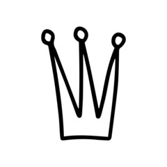 Hand drawn doodle crown. Vector crown isolated