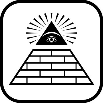 Illuminati US dollar masonic pyramid with eye symbol vector isolated