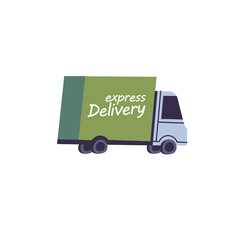 Vector illustration delivery truck isolated on white background. Delivery service.