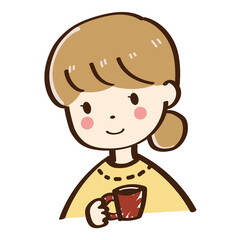 カップを持つ女性