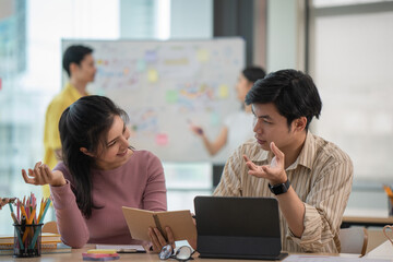 Group of business people meeting for analyzing data and brainstorm ideas for business planning