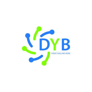 DYB logo design initial creative letter on white background.
DYB vector logo simple, elegant and luxurious,technology logo shape.DYB unique letter logo design. 