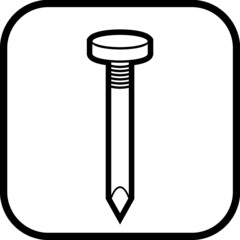 Iron nail vector icon. Hardware ironmonger’s store logo or round outdoor signage