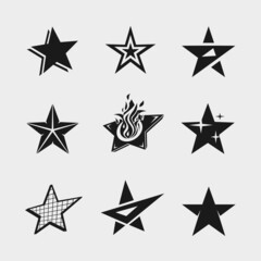 Vector Illustration Set Star Symbols