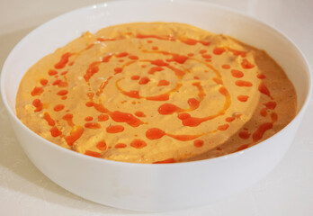 Traditional homemade  circassian chicken , shredded chicken meat in walnut  sauce.