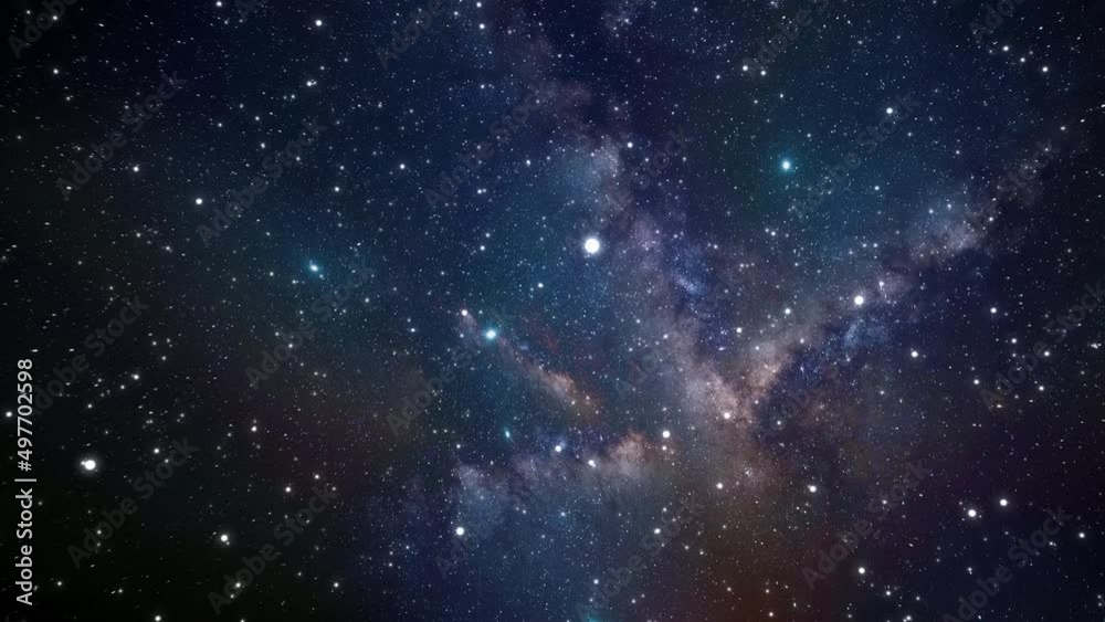 Wall mural infinity of galaxies and stars throughout the universe. seamless looped repetitive animation flight 