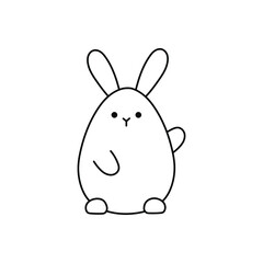 Cute plump rabbit vector simple illustration