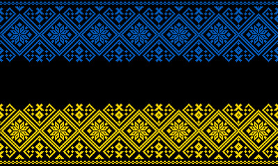 Embroidery traditional of Ukraine national ornament background