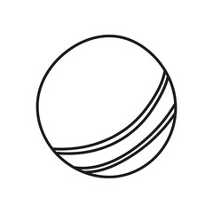 Ball in doodle style. Vector hand drawn black line design element. Summer illustration.