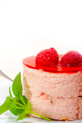fresh raspberry cake mousse dessert
