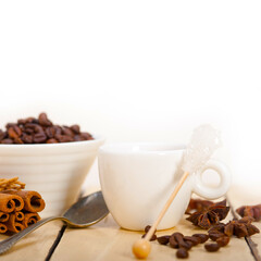 espresso coffee with sugar and spice