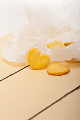 heart shaped shortbread valentine cookies